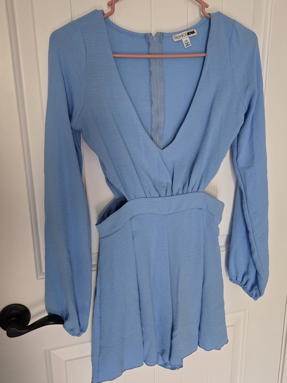 Light Blue Cutout Midi Dress